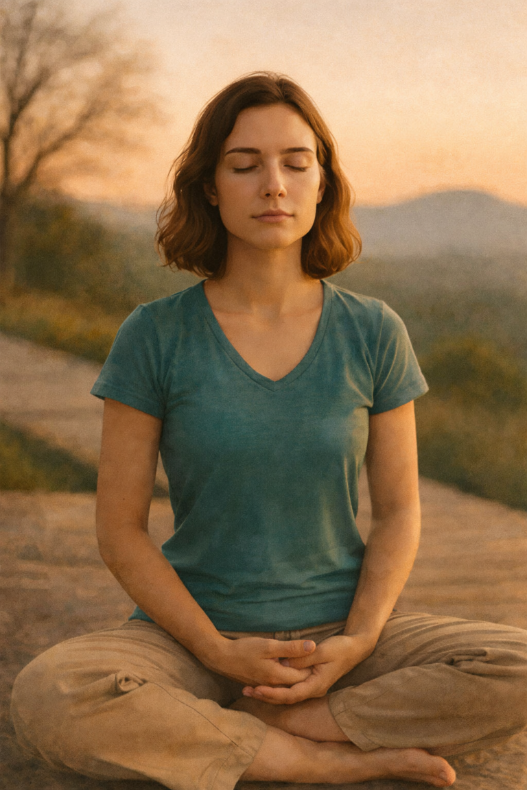 Méditation au coucher du soleil