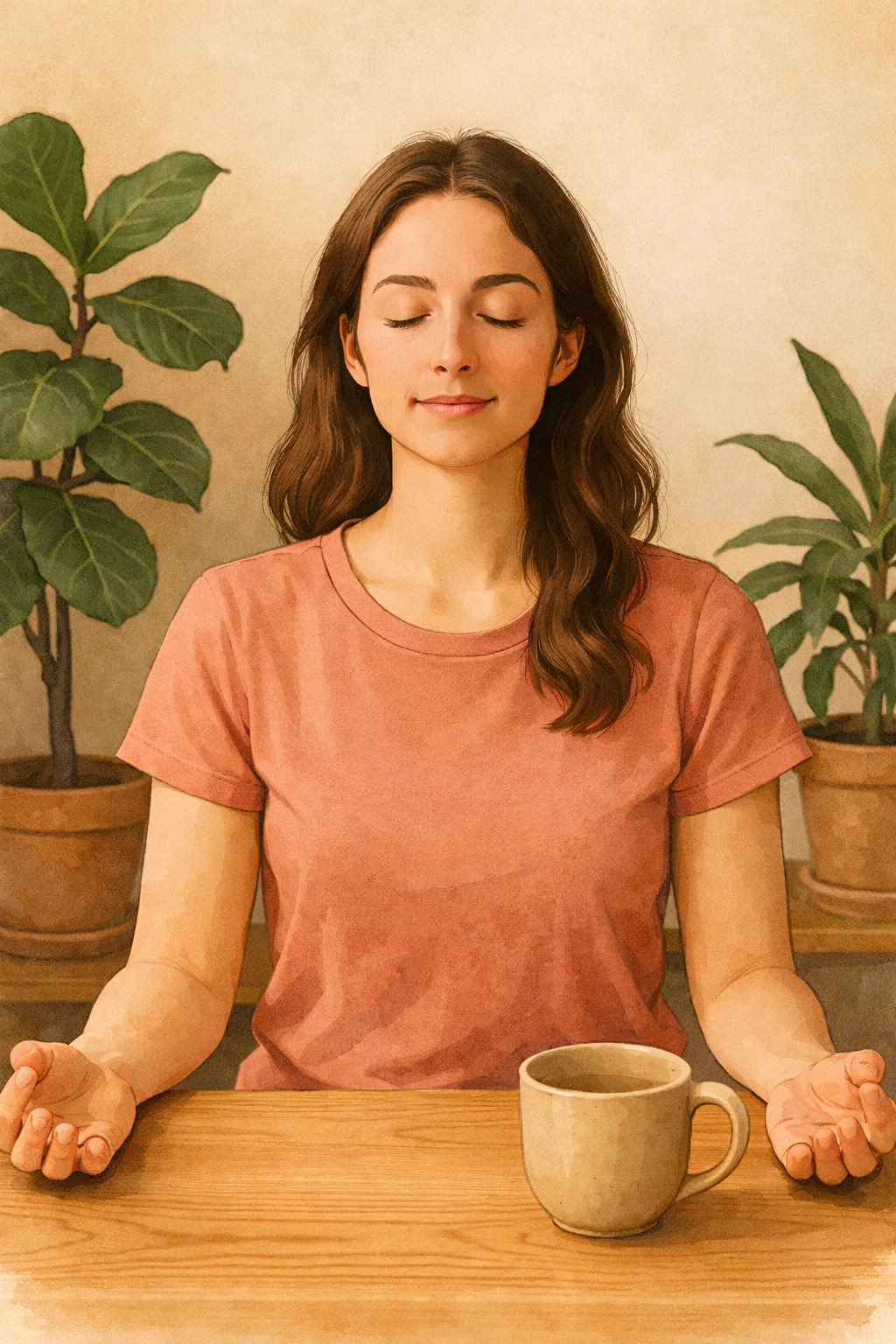 méditation et calme autour d'un café